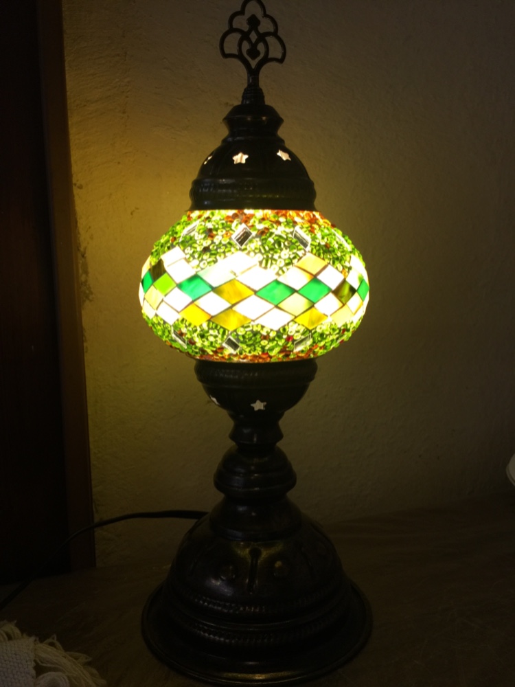 トルコランプ　フロアライト(スタンド型)　グリーン フロアスタンド 3連丸 モザイクランプ トルコランプ ランプ