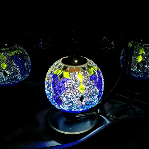 トルコモザイクランプ 【藤の花】S00020（オリジナルデザインガラス