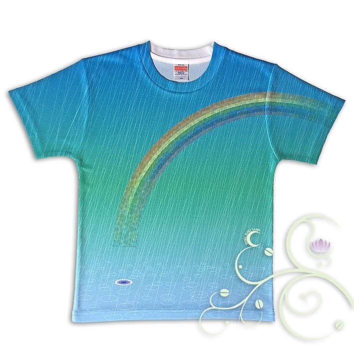 フルプリントオリジナルデザインＴシャツ【雨】キッズ・子供用