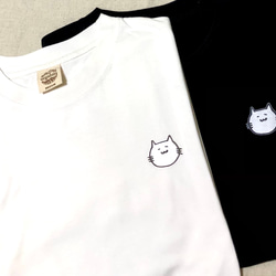 smileにゃんこ★オーガニックコットンTシャツ(ナチュラルホワイト) 1枚目の画像