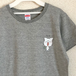 ちょっとほんわか(*´꒳`*)ねこ舌Tシャツ 『グレー』送料無料 2枚目の画像