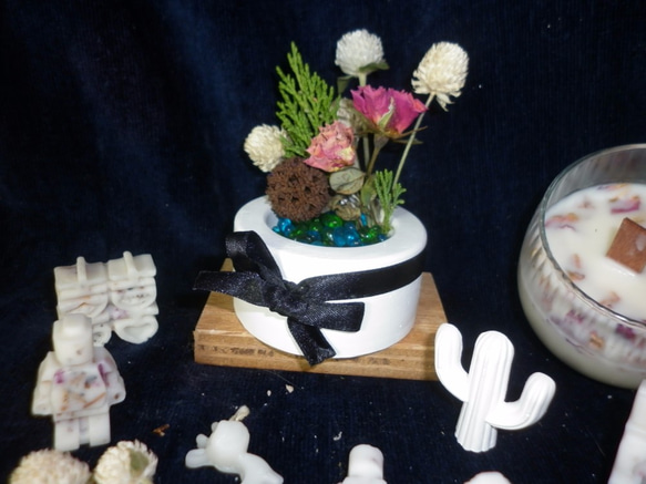 [ミス・ジョークラフト香りのキャンドル]クリスマスツリー鉢植えの花ディフューザーストーン＆アイスキャンドルスティック梨 2枚目の画像