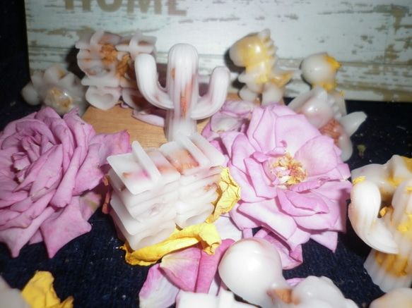 【Miss Jo工藝香氛蠟燭】cactus沙漠裡的黃色玫瑰仙人掌花磚 第2張的照片