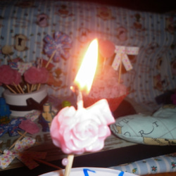 [ミス・ジョークラフト香りのキャンドル]ベビーピンクの花の赤ちゃんの誕生日パーティーマカロンカラーハッピーバースデー 8枚目の画像