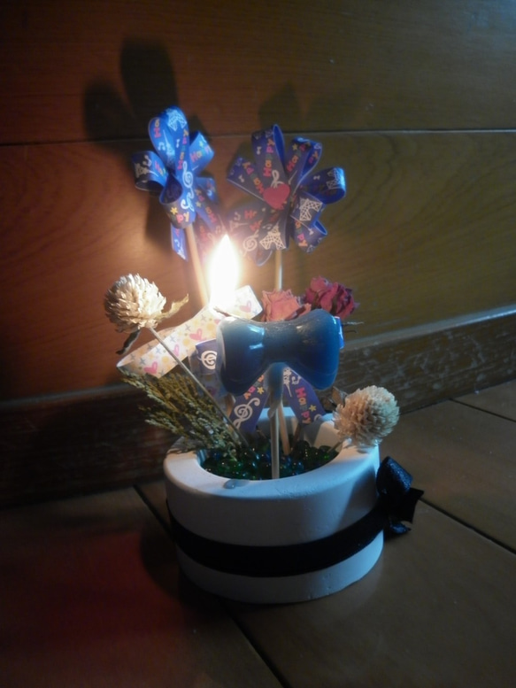 [ミス・ジョークラフト香りのキャンドル]弓：3×2（cm）のロリポップシリーズの誕生日パーティーマカロンカラーハッピーバースデー 1枚目の画像