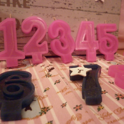 [ミス・ジョークラフト香りのキャンドル] 5つの花3.5x3.5（cm）のロリポップシリーズの誕生日パーティーマカロンカラーハッ 6枚目の画像