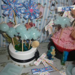 [ミス・ジョークラフト香りのキャンドル]ベビーブルー赤ちゃん恐竜の誕生日パーティーマカロンカラーハッピーバースデー 4枚目の画像