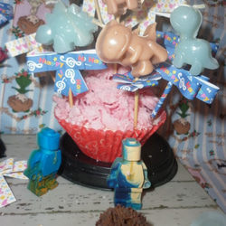 [ミス・ジョークラフト香りのキャンドル]ベビーブルー赤ちゃん恐竜の誕生日パーティーマカロンカラーハッピーバースデー 7枚目の画像