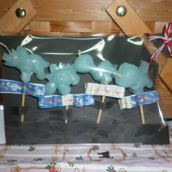 [ミス・ジョークラフト香りのキャンドル]ベビーブルー赤ちゃん恐竜の誕生日パーティーマカロンカラーハッピーバースデー 9枚目の画像