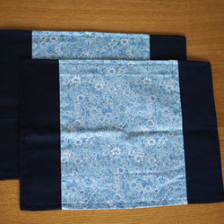 ランチョンマット　2枚セット　Liberty quilt cotton Emily Silhouette Flowers 1枚目の画像