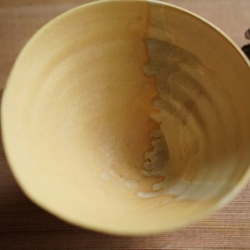【Creema限定1000円OFF】一点物限定商品 黄 碗皿 13.5cm 3枚目の画像