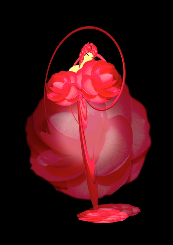 イラスト花の妖精contワールド赤い華 1枚目の画像