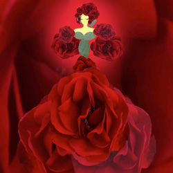 イラスト花の妖精contワールド赤い華 4枚目の画像