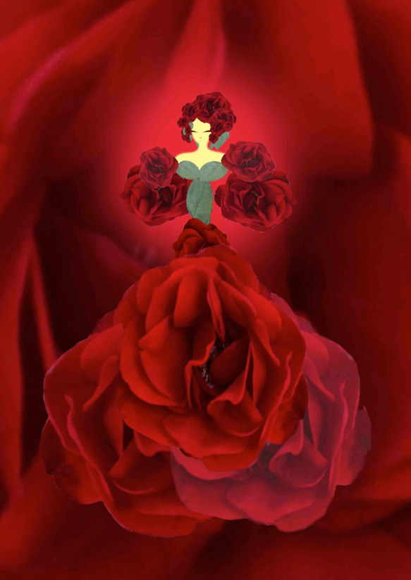 イラスト花の妖精contワールド赤い華 4枚目の画像