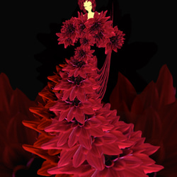 イラスト花の妖精contワールド赤い華 5枚目の画像