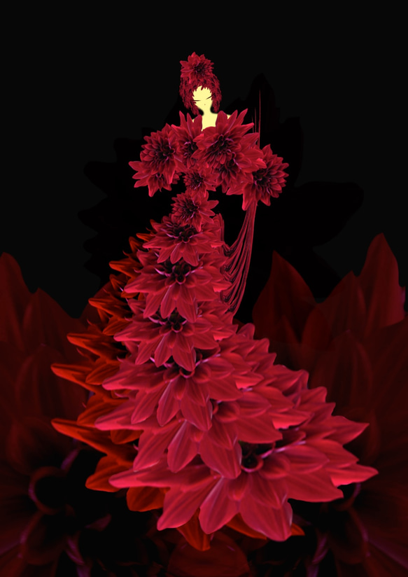 イラスト花の妖精contワールド赤い華 5枚目の画像