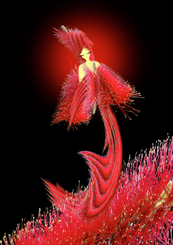 イラスト花の妖精contワールド赤い華 7枚目の画像