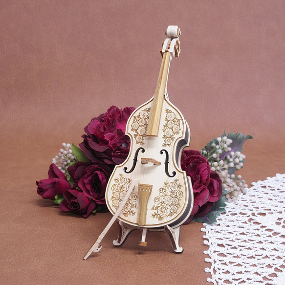 ひのきのコントラバス ～ローズ～ その他インテリア雑貨 木の雑貨3