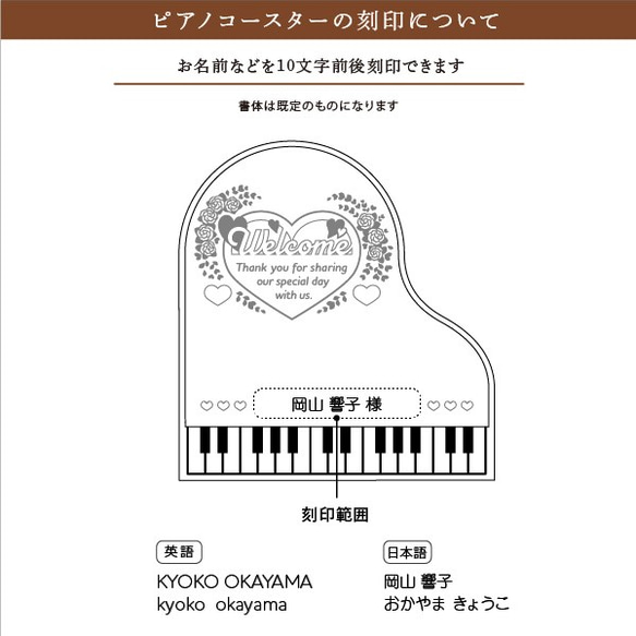 ピアノコースター　～ウェルカム～　 3枚目の画像