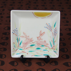 ミニミニ飾皿　はねうさぎ 1枚目の画像