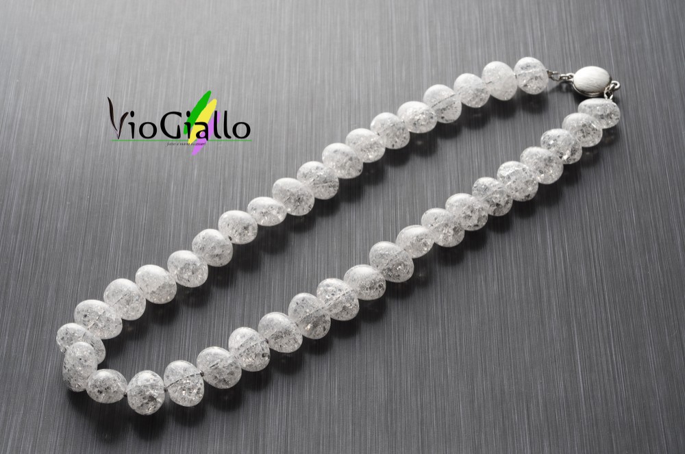 『再作品』クラッククリスタル(横長タンブル)のネックレス