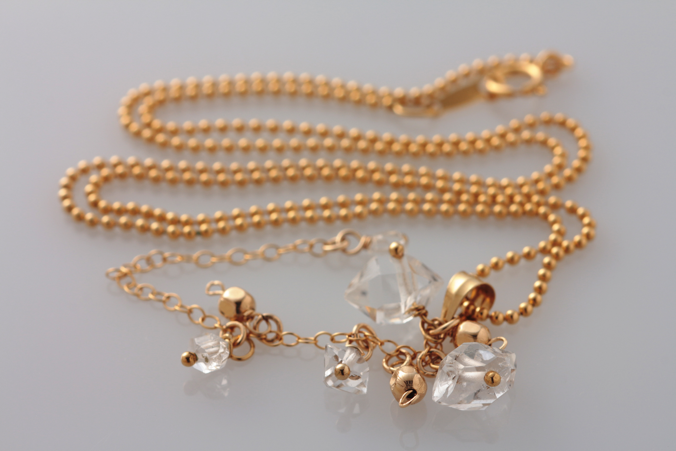 ダブルポイントクォーツネックレス(14kgf)