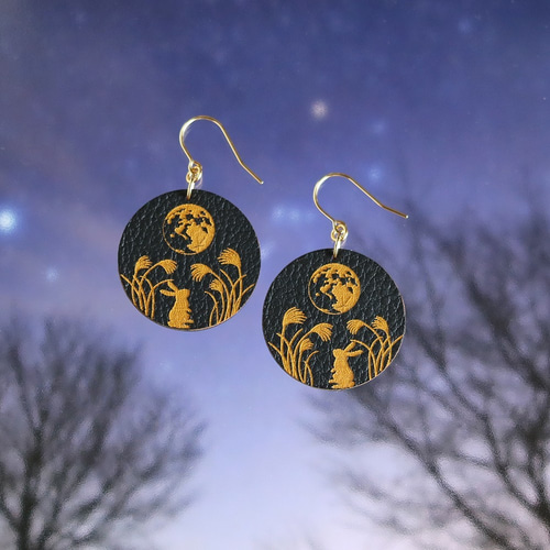 みつき　月のイヤリング ピアス＆イヤリング】三日月と満ち欠け(クリスタルver) – 宙