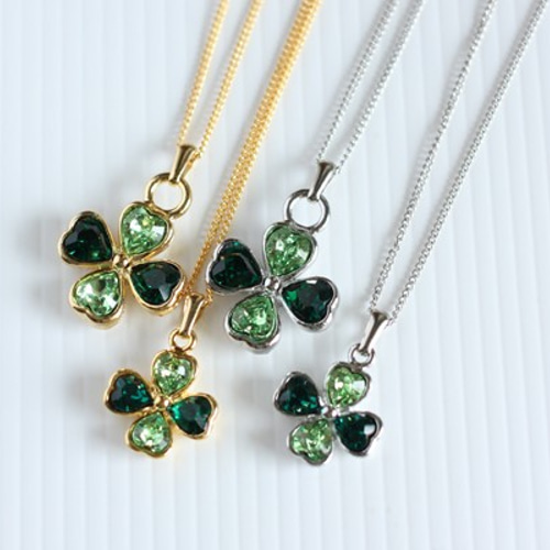 四葉のクローバー♪スワロフスキーネックレスLS/n236 ネックレス