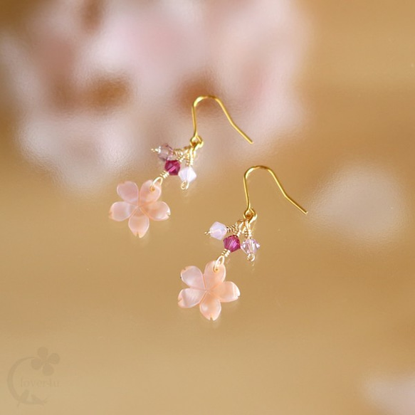 【さくら、咲く】 ピンクシェルの桜とスワロピアス/p397 2枚目の画像