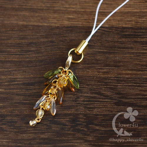 藤の花ストラップ(きんぐさり)・トパーズカラー/st06 携帯ストラップ