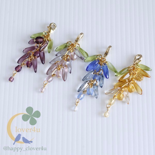 藤の花ストラップ(きんぐさり)・トパーズカラー/st06 携帯ストラップ