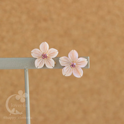 【さくら、咲く】 ピンクシェルの桜の4Wayピアス/p1033 4枚目の画像