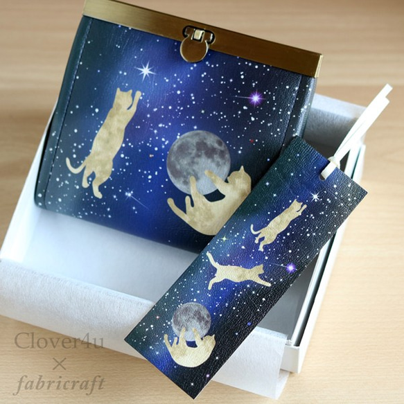 【Clover4u×fabricraft】コンパクト財布「月猫」/cp08 3枚目の画像