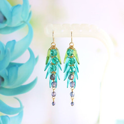 ヒスイカズラひとふさピアス/p1195 ピアス（フック・チェーン