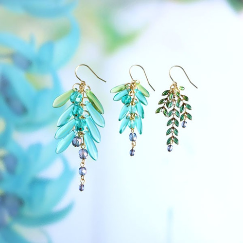 ヒスイカズラひとふさピアス/p1195 ピアス（フック・チェーン