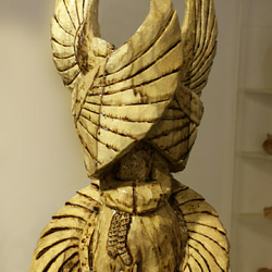 木工六翼天使木雕 wood angel sculpture 第2張的照片