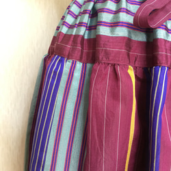 着物リメイク・ティアードスカート(縞) 4枚目の画像