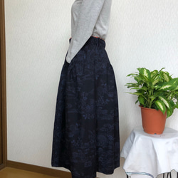 着物リメイク   紬のティアードスカート 3枚目の画像