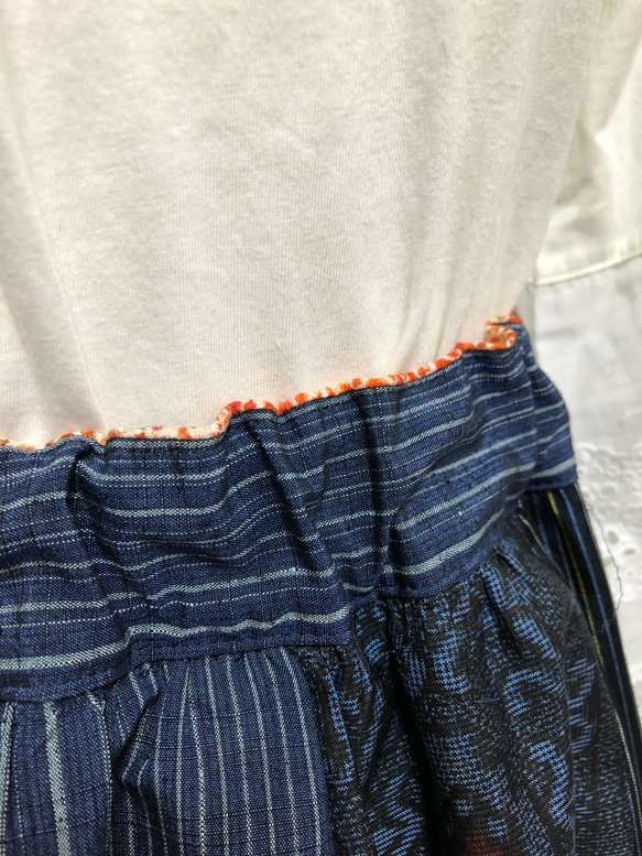 着物リメイク  紬のスカート(縞模様) 5枚目の画像