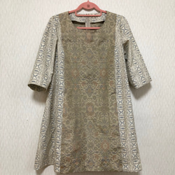 着物リメイク  紬のフレアーチュニック 3枚目の画像