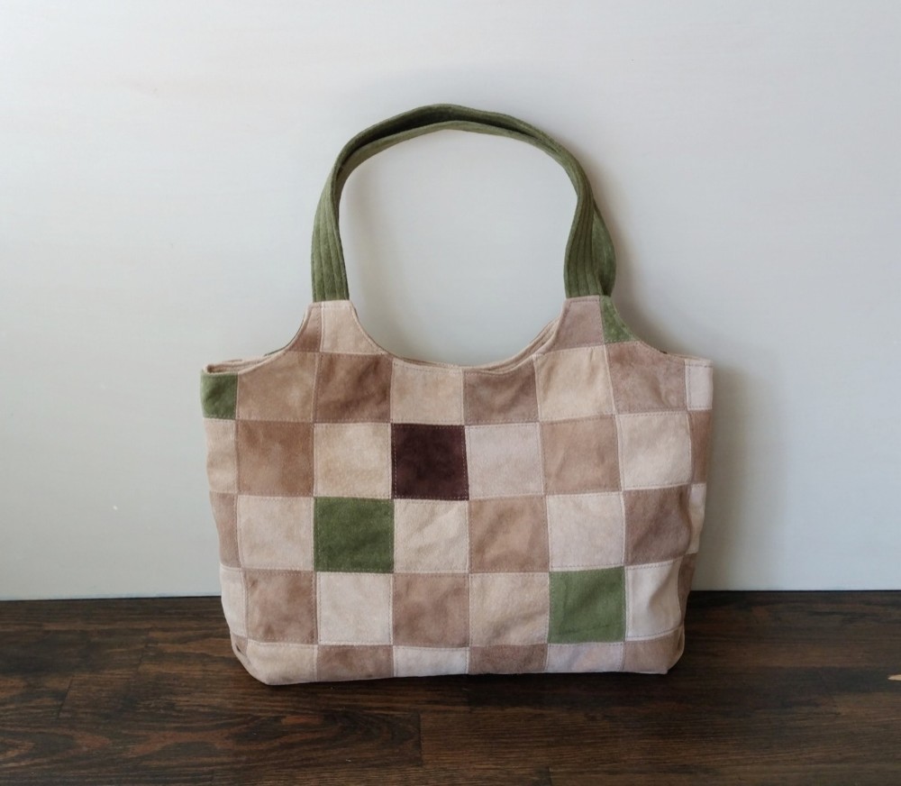 ピッグスエードの手提げ タイル (M) ライトキャメル