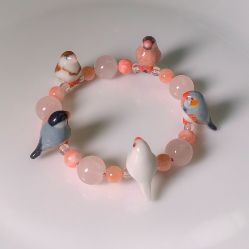 一点もの】大玉ブレス（ミックスガーデンクォーツ）12～13mm-003
