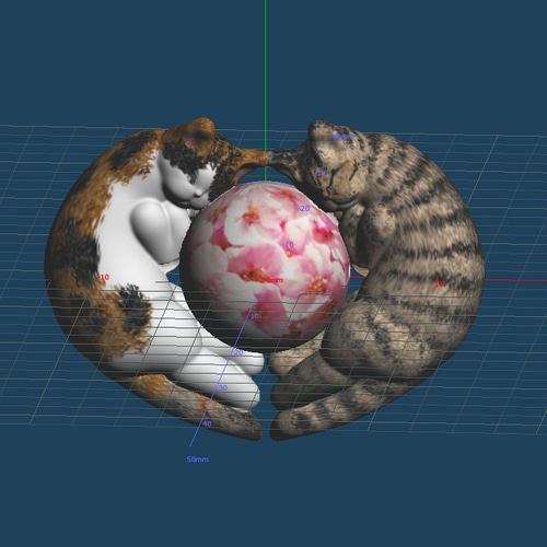 るび様オーダー 猫ネックレスヘッド ハートのニャン カスタム  