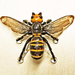 蜜蜂胸針“≒標本模型”大黃蜂色 第3張的照片
