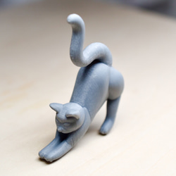 猫型トールペイント素材 リングホルダーor置物 樹脂・レジン 馬の助猫 