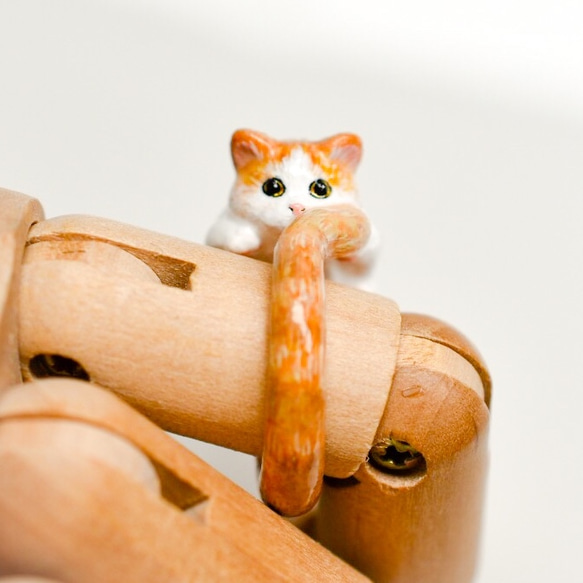受注製作　猫リング　サイドワインニャー カラーオーダー 1枚目の画像