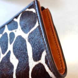 ハラコ（風）ウォレット（ジラフ柄）送料無料 2枚目の画像