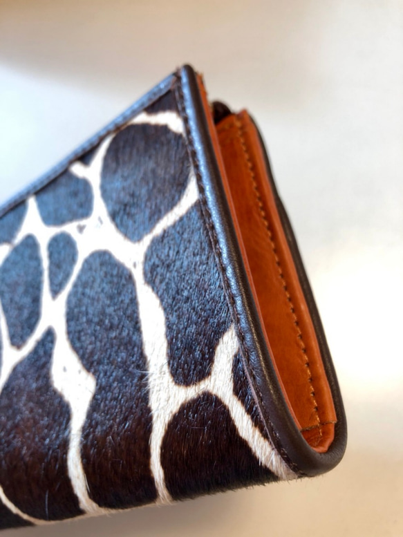 ハラコ（風）ウォレット（ジラフ柄）送料無料 2枚目の画像