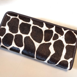 ハラコ（風）ウォレット（ジラフ柄）送料無料 3枚目の画像
