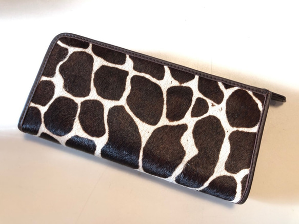 ハラコ（風）ウォレット（ジラフ柄）送料無料 3枚目の画像